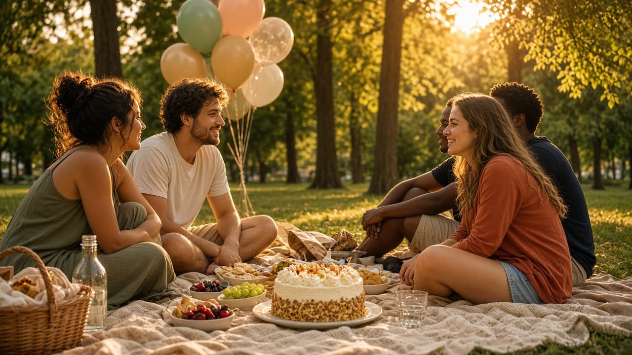 Birthday picnic in a park