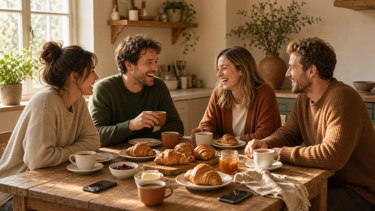Friends sharing a weekend brunch